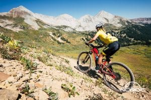 Grand Traverse biker on course in the backcountry