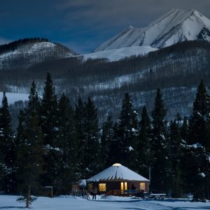 Moonlight on Magic Meadows yurt outside of Crested Butte