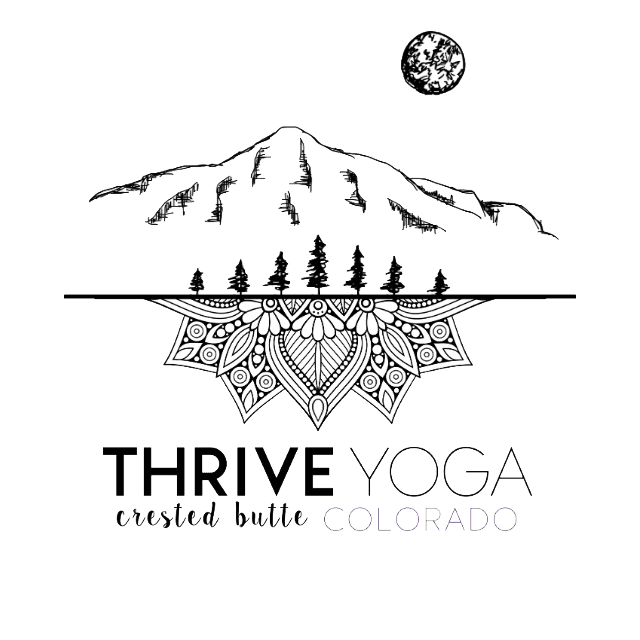 Thrive Yoga black and white logo