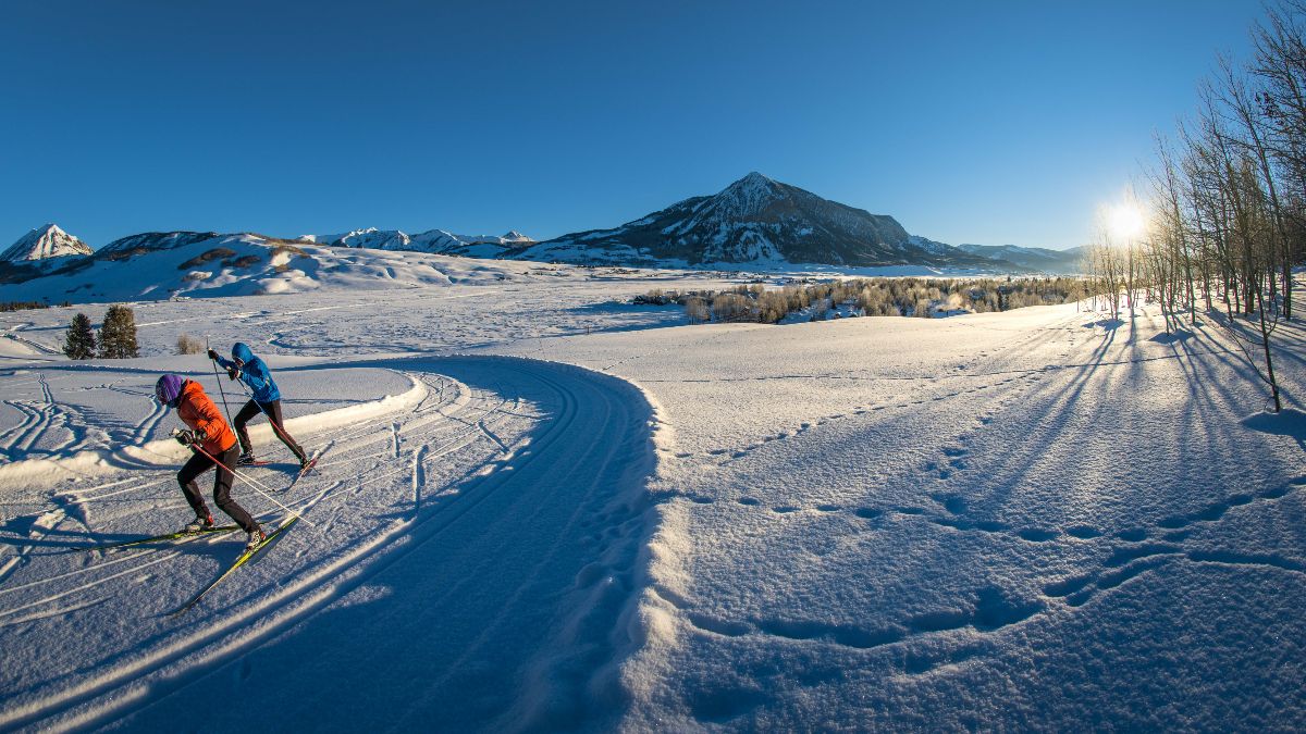 Early morning skiing on Crested Butte Nordic trials