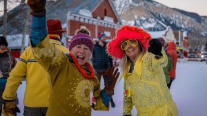 Folks dressed up for pre-Alley Loop events in Crested Butte