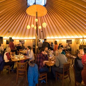 Full House at a Crested Butte Nordic Yurt dinner