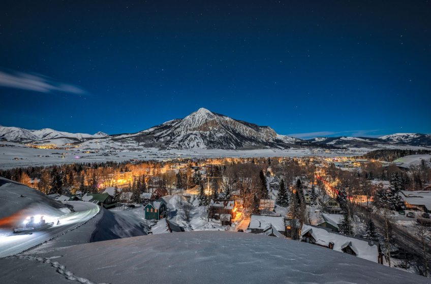 A clear night over Crested Butte on Alley Loop eve.