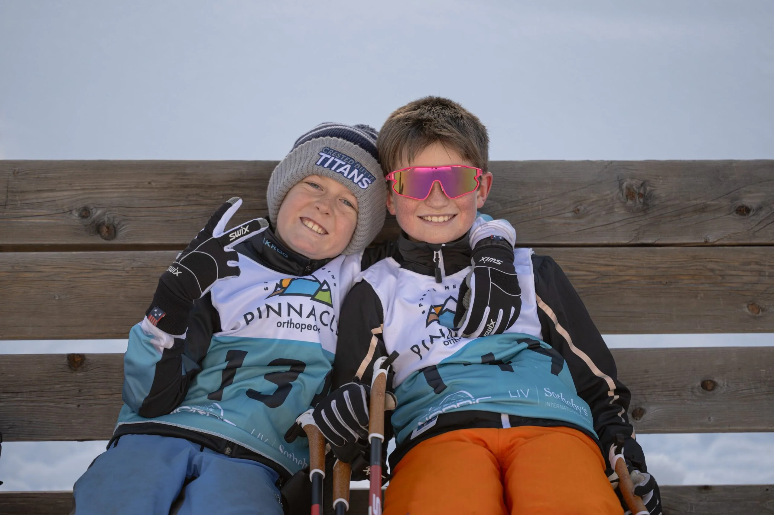 CB Nordic kids enjoy the bench after a hard race.